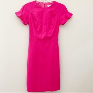 J.Crew Factory Flutter Sleeve Dress in Hot Pink 00